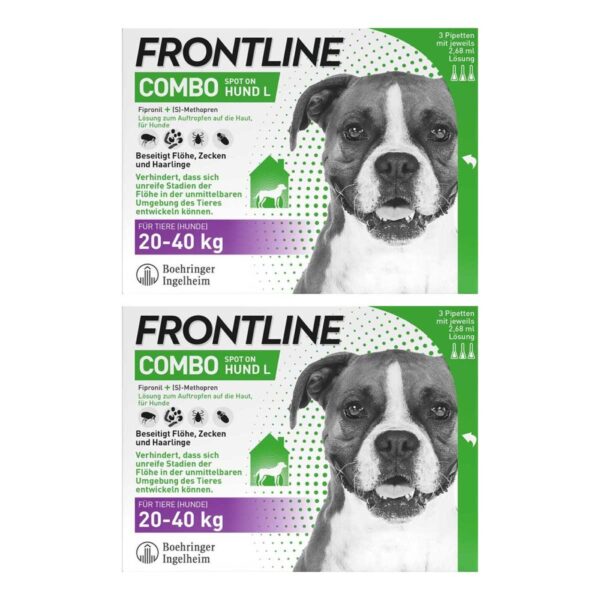 FRONTLINE COMBO Hund & Heim gegen Zecken Flöhe Larven 20-40 kg