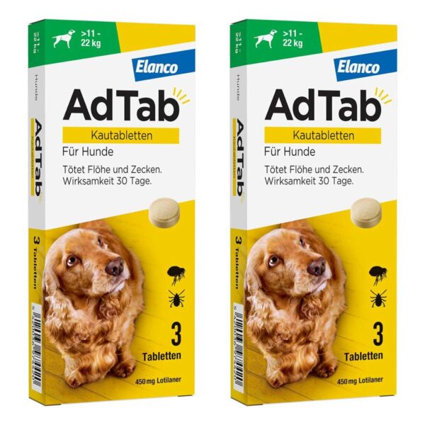 AdTab 450 Mg Kautabletten für Hunde >11-22 Kg