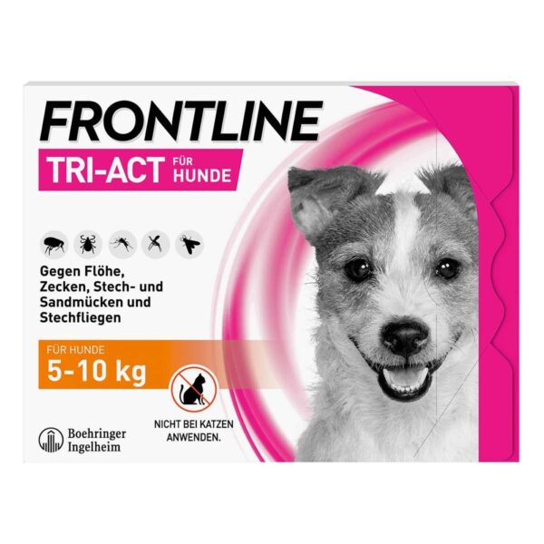 FRONTLINE TRI-ACT Hund gegen Zecken Flöhe & Mücken 5-10 kg