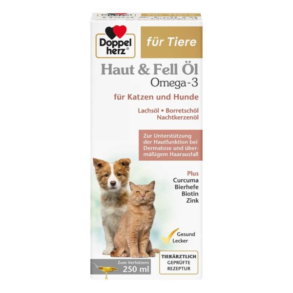 Doppelherz für Tiere Haut & Fell Öl für Katzen und Hunde